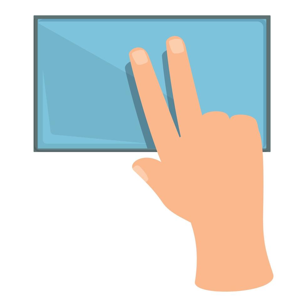 Two finger touch icon cartoon vector. Phone screen vector