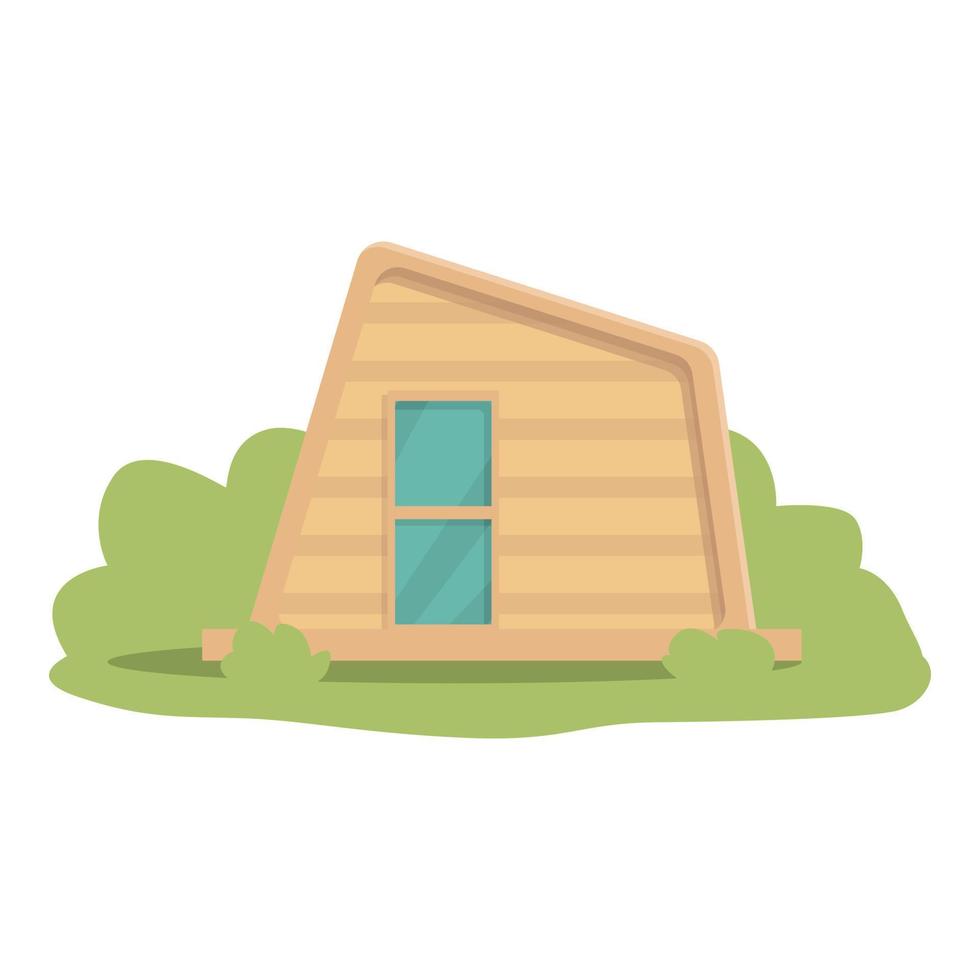 vector de dibujos animados de icono de casa de madera de glamping. tienda de campaña