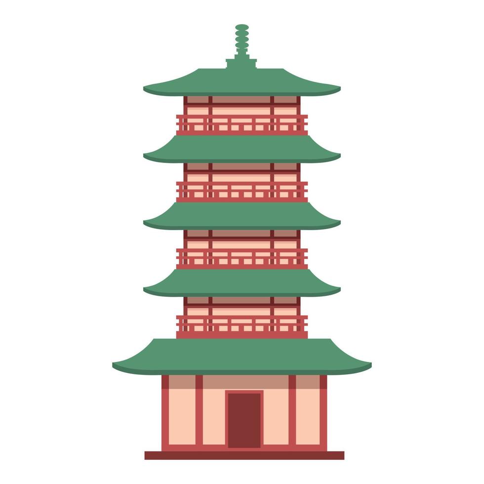 Pagoda building icon cartoon vector. Asian house vector