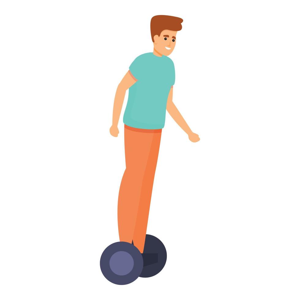 Weekend hoverboard icon, cartoon style vector