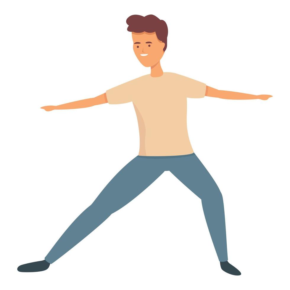 Stretch exercise icon cartoon vector. Sport school vector