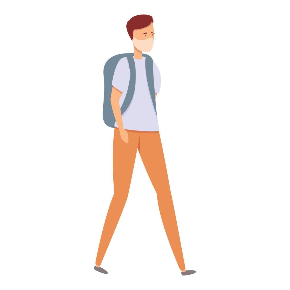 Travel in mask icon cartoon vector. Face trip vector