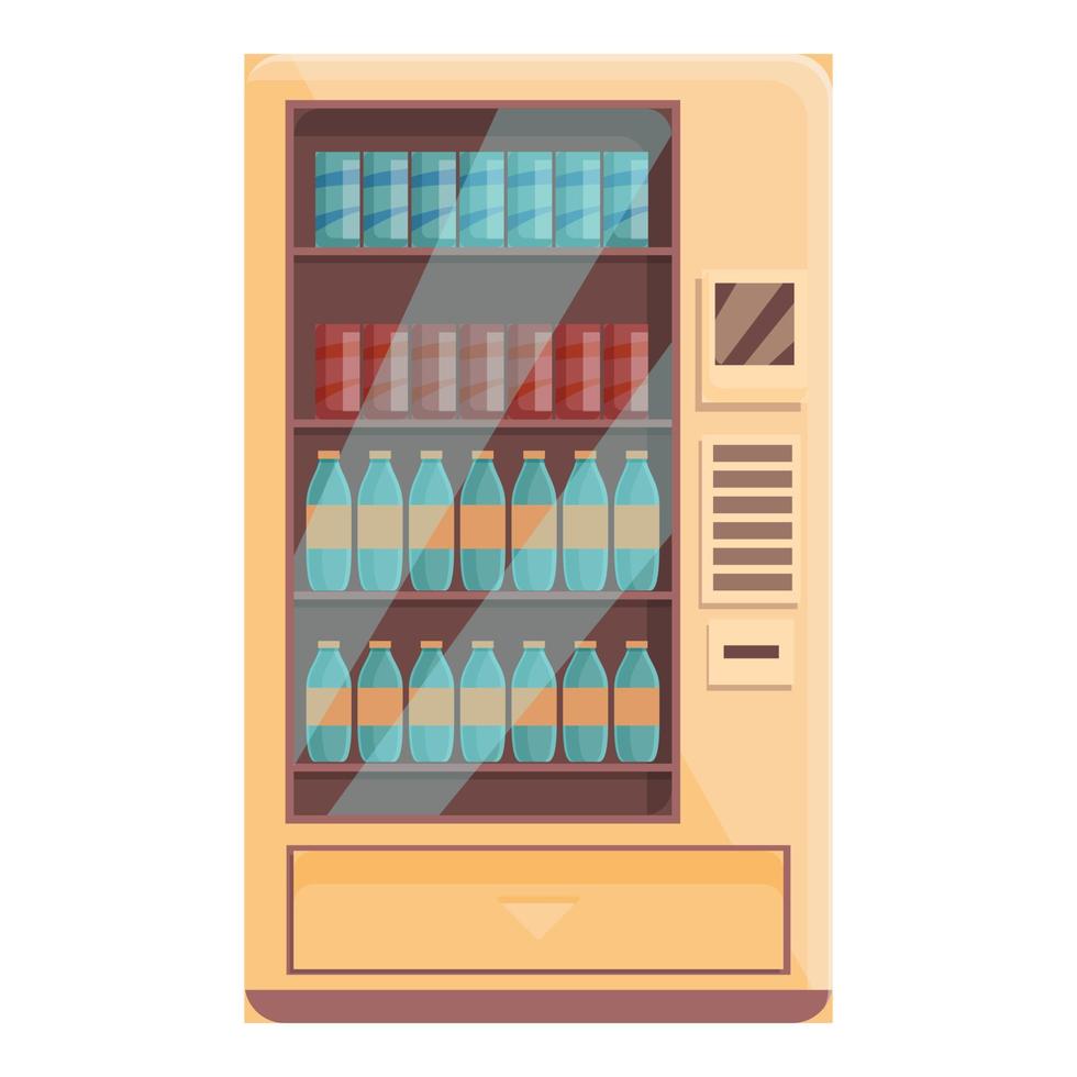 Cool drink machine icon, cartoon style vector