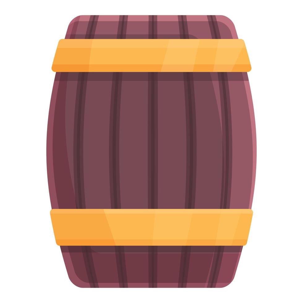 Wood barrel icon cartoon vector. Wine keg barrel vector