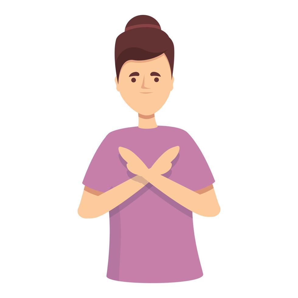 Sign deaf woman icon cartoon vector. Disabled people vector
