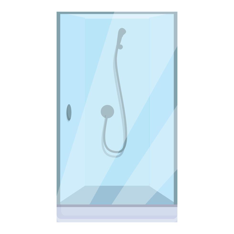 Home shower stall icon, cartoon style vector
