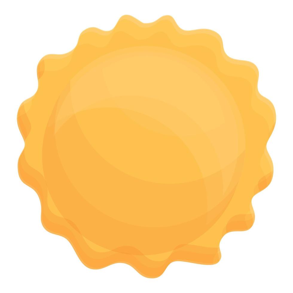 Round ravioli icon, cartoon style vector