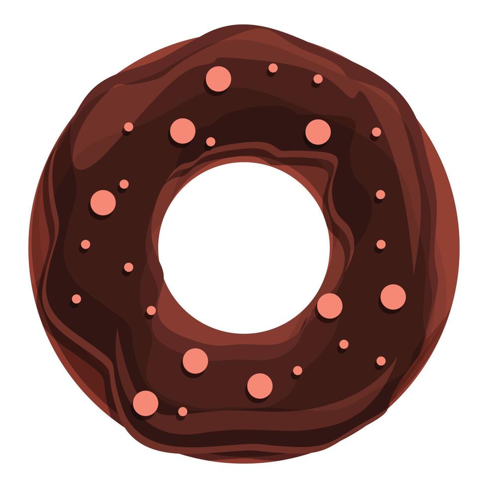 lindo vector de dibujos animados de icono de donut de cacao. pastel de azúcar