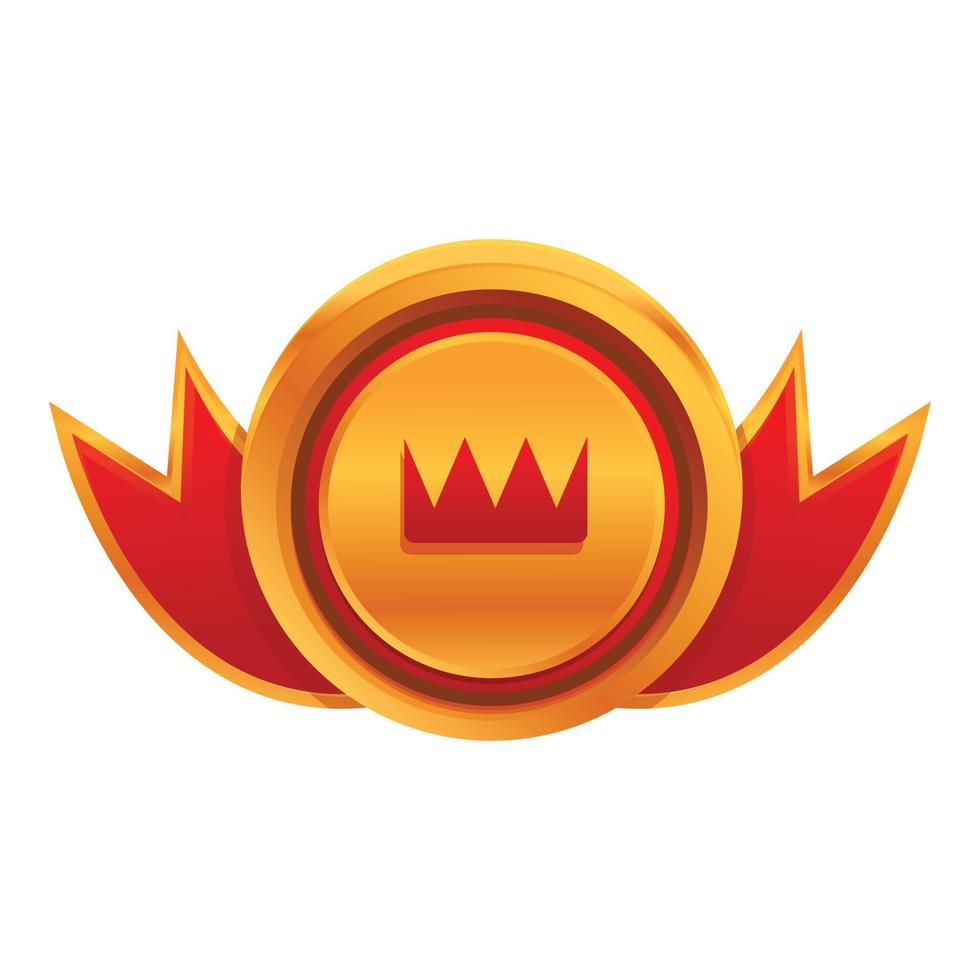 Ranking crown medal icon, cartoon style vector