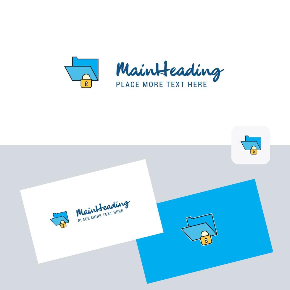 Locked folder vector logotype with business card template Elegant corporate identity Vector