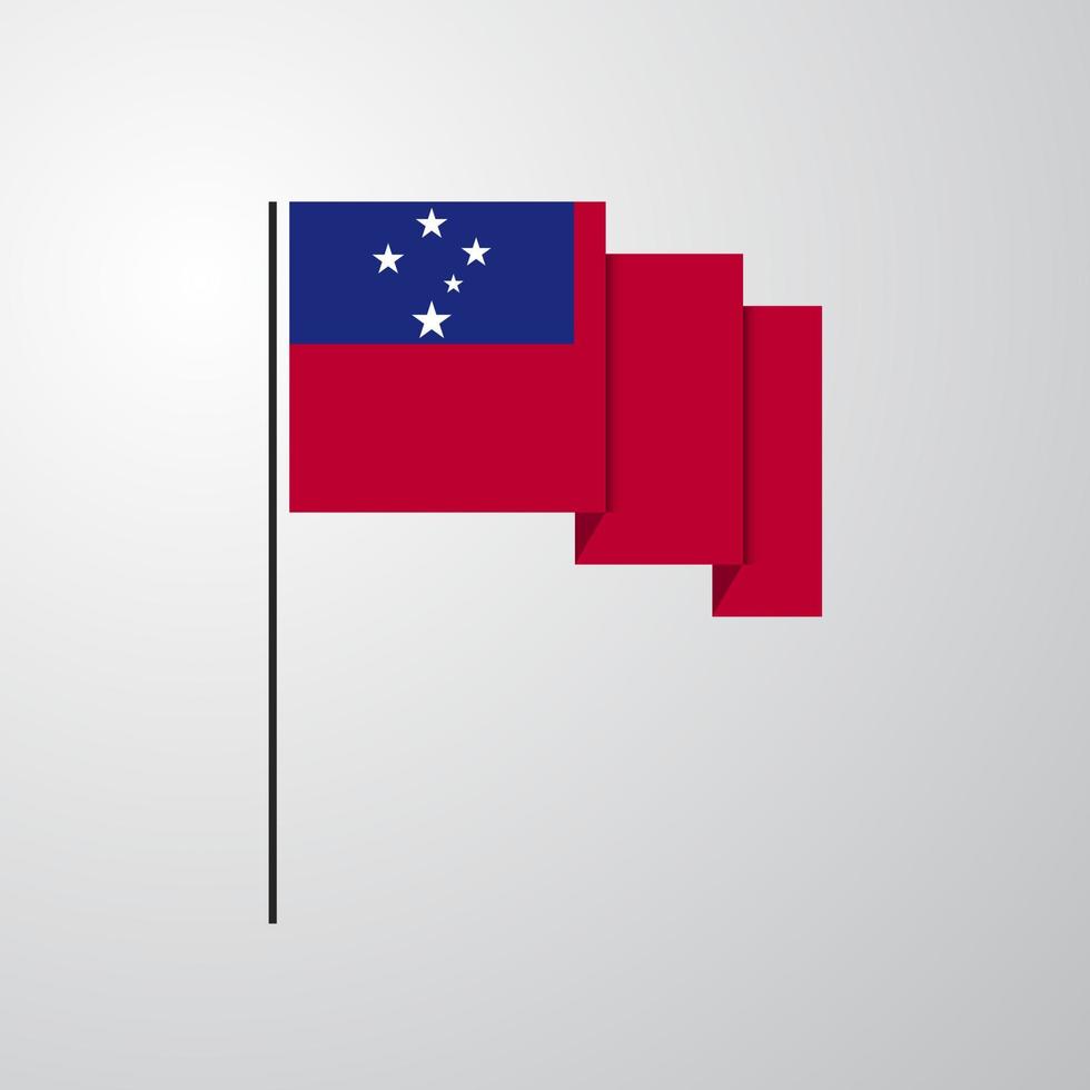 Samoa waving Flag creative background vector