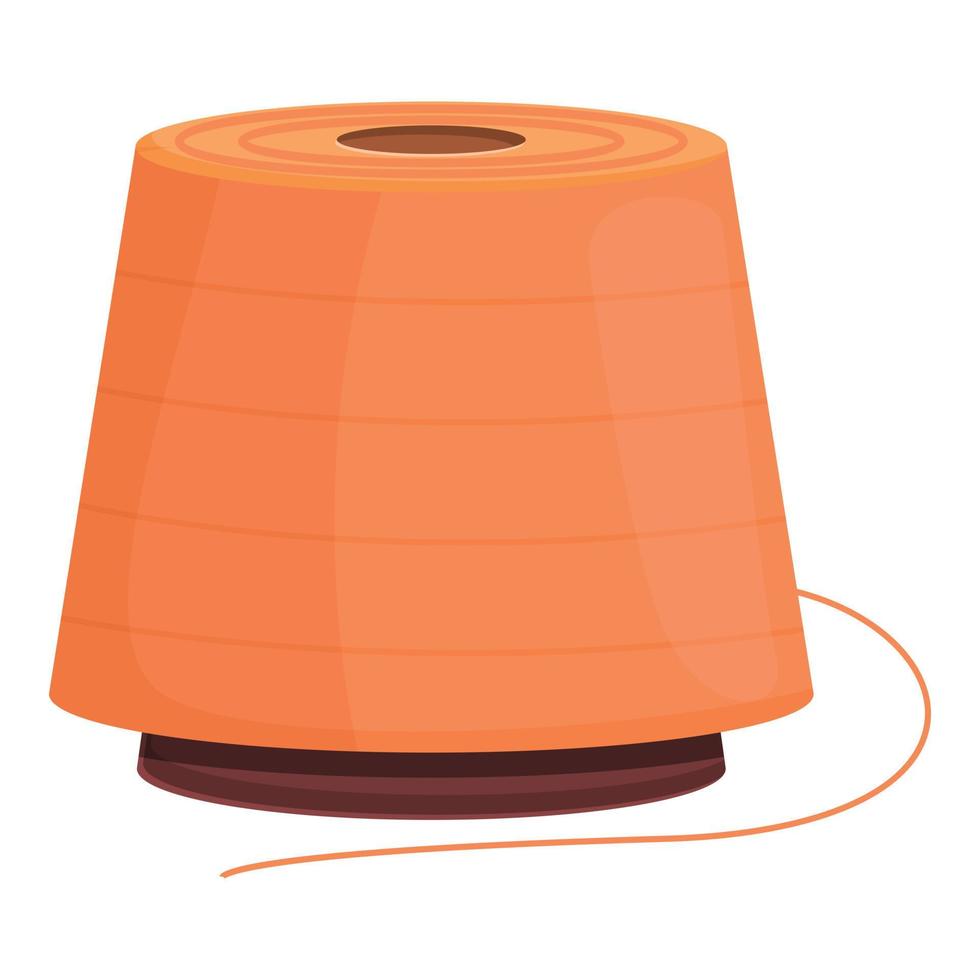 Knitting thread roll icon, cartoon style vector