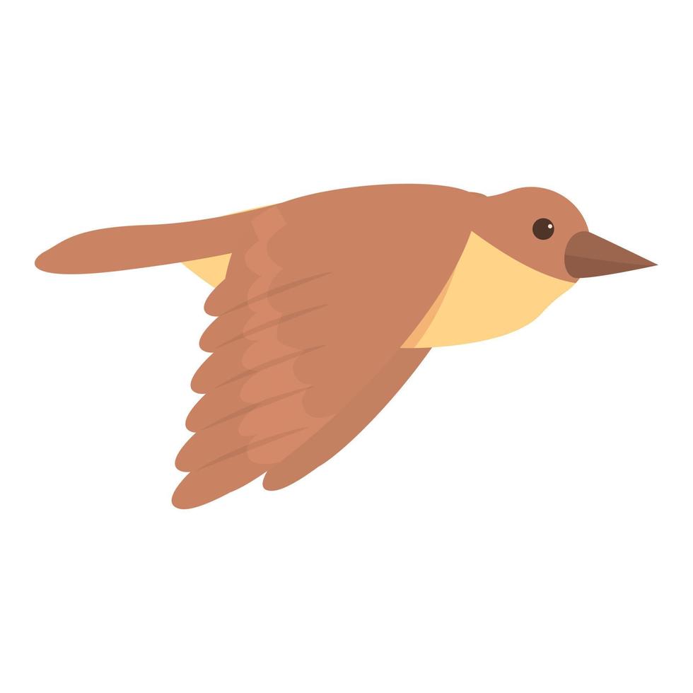 Cute bird fly icon cartoon vector. Tree flight vector