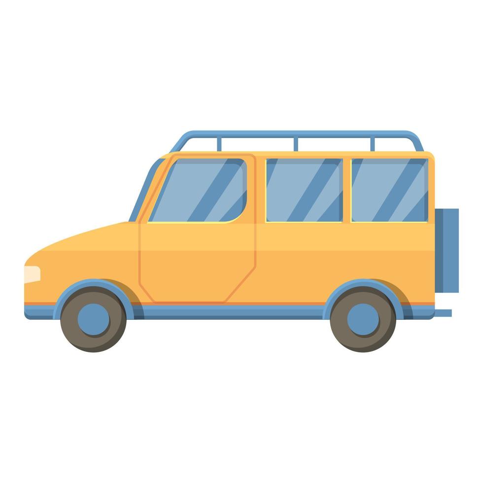 icono de jeep safari, estilo de dibujos animados vector