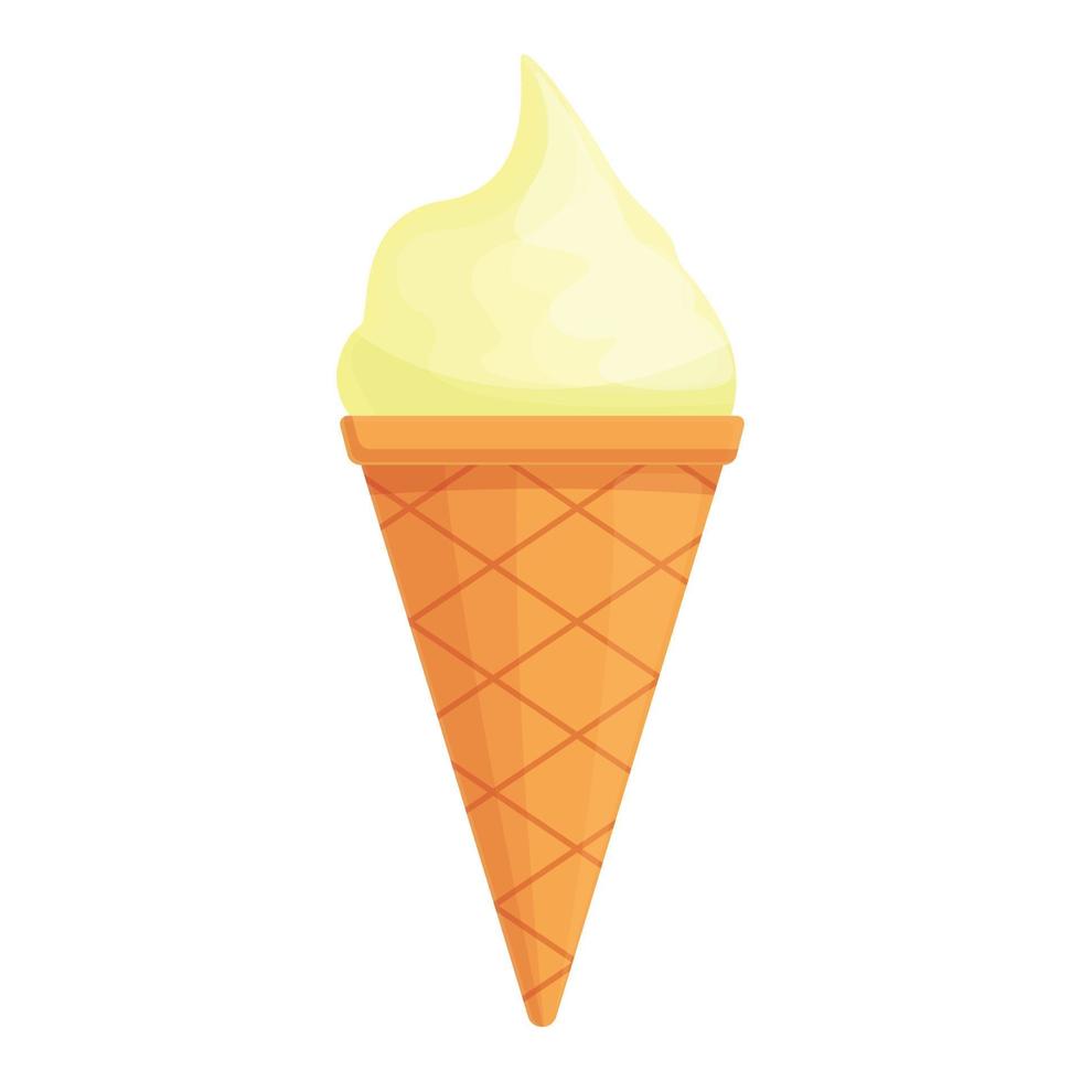 vector de dibujos animados de icono de cono de helado. gofre de verano