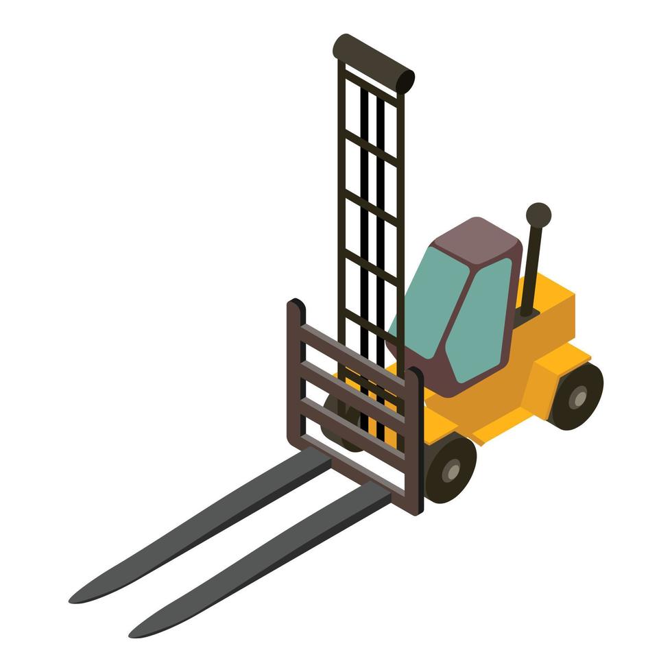 Port forklift icon, isometric style vector