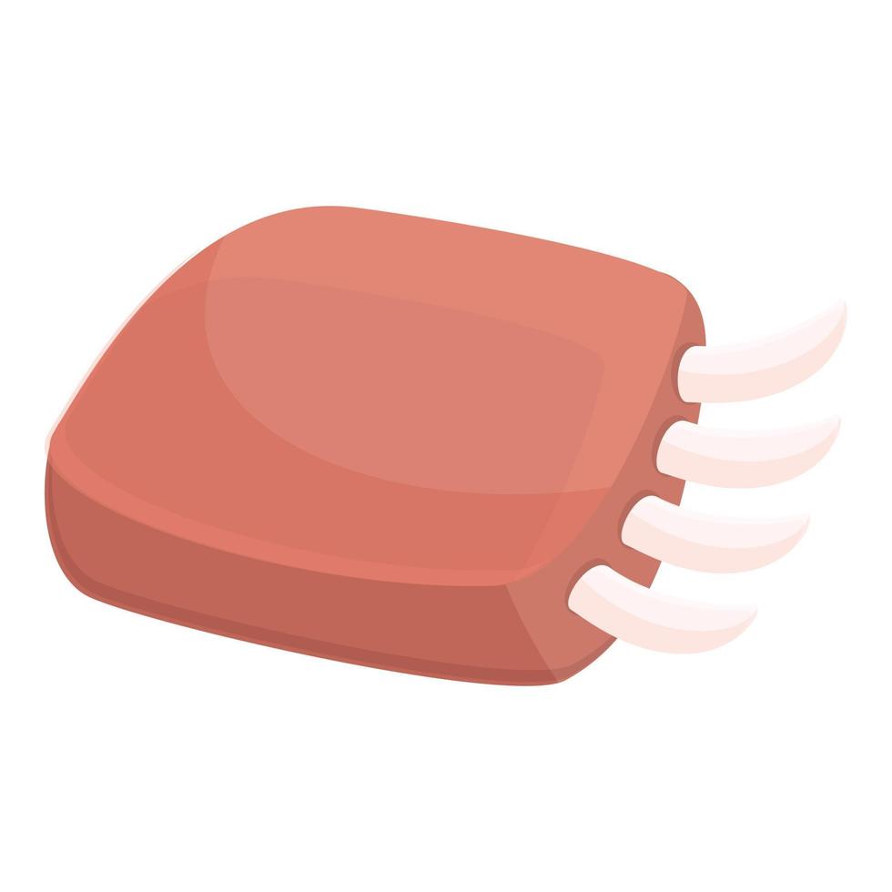 Raw meat icon, cartoon style vector