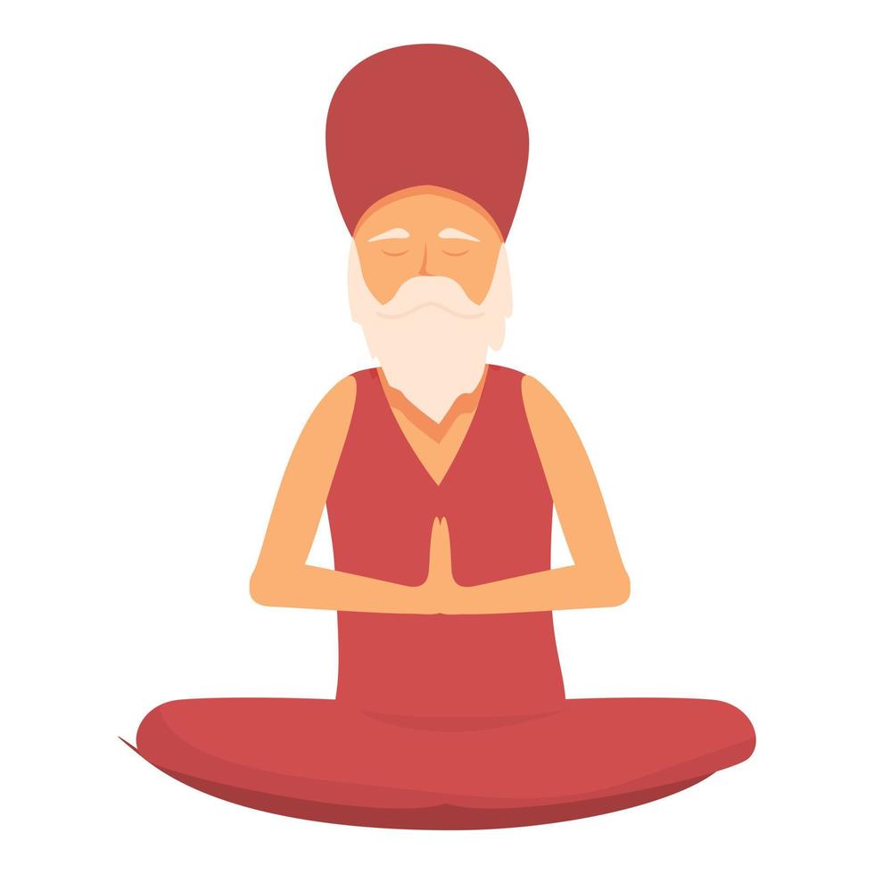 vector de dibujos animados de icono de técnica india. hombre de yoga