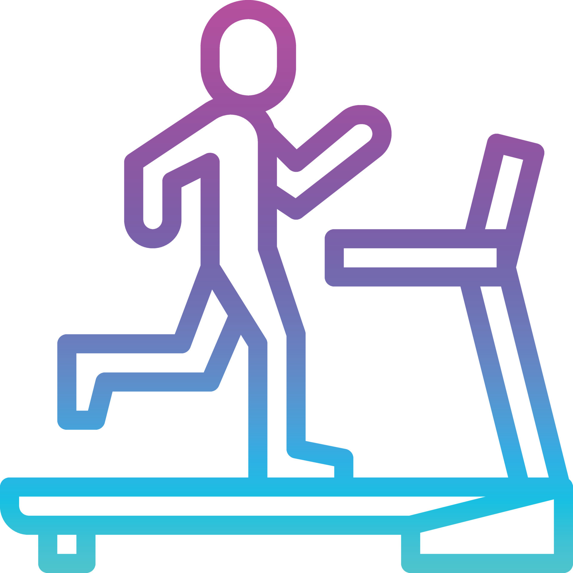 treadmill run running diet nutrition gradient icon 14347400 Vector