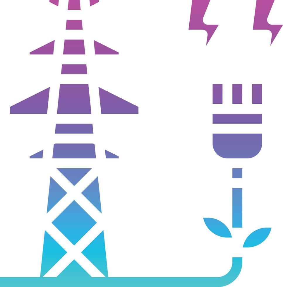 electricity ecology power tower clean - solid gradient icon vector