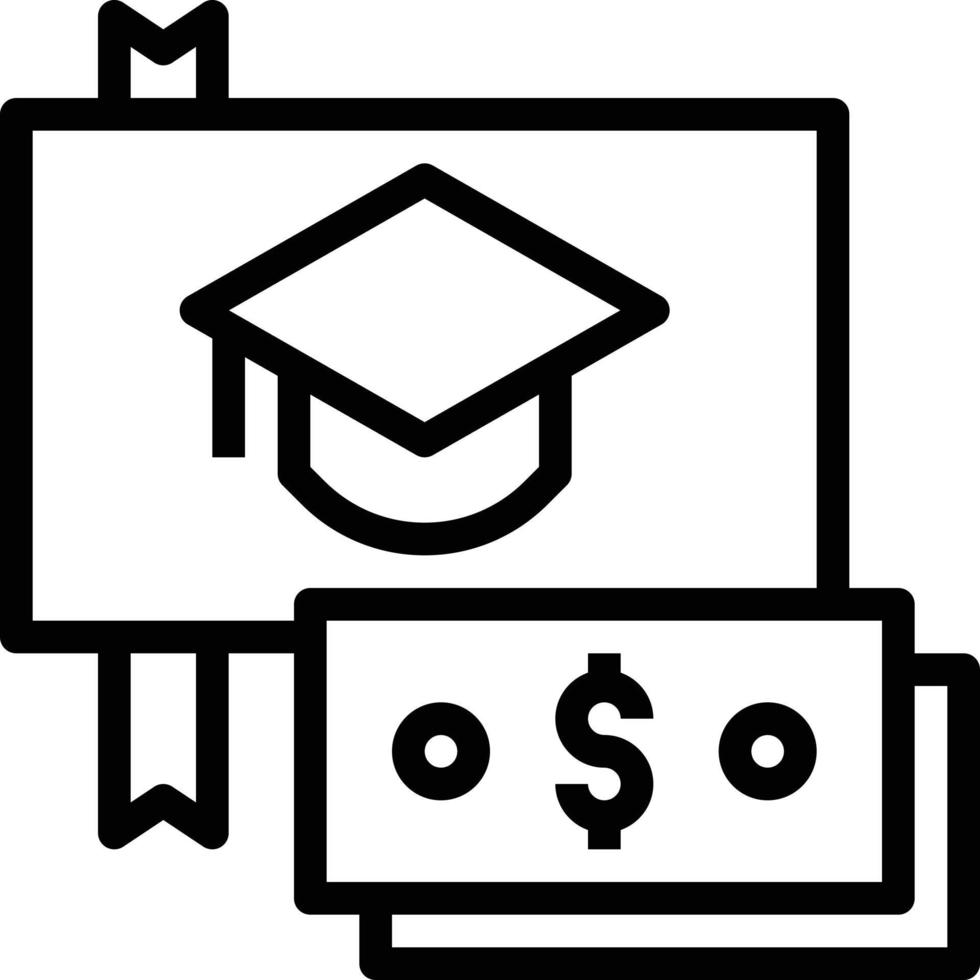 fondo de educación dinero celebración graduado - icono de contorno vector