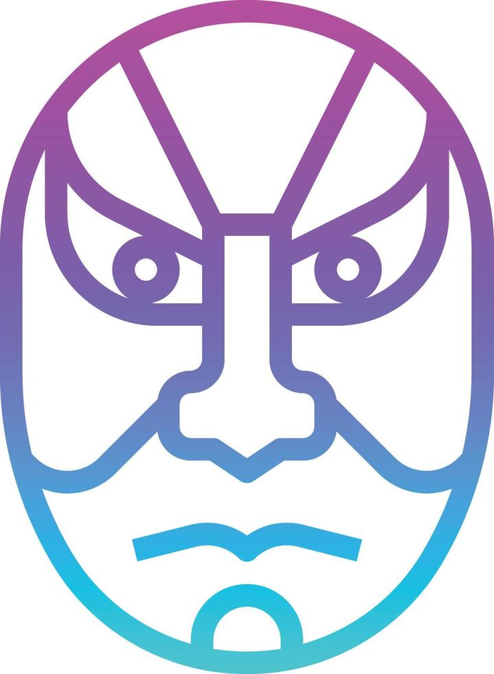 kabuki mask acting dramatic japan - gradient icon vector