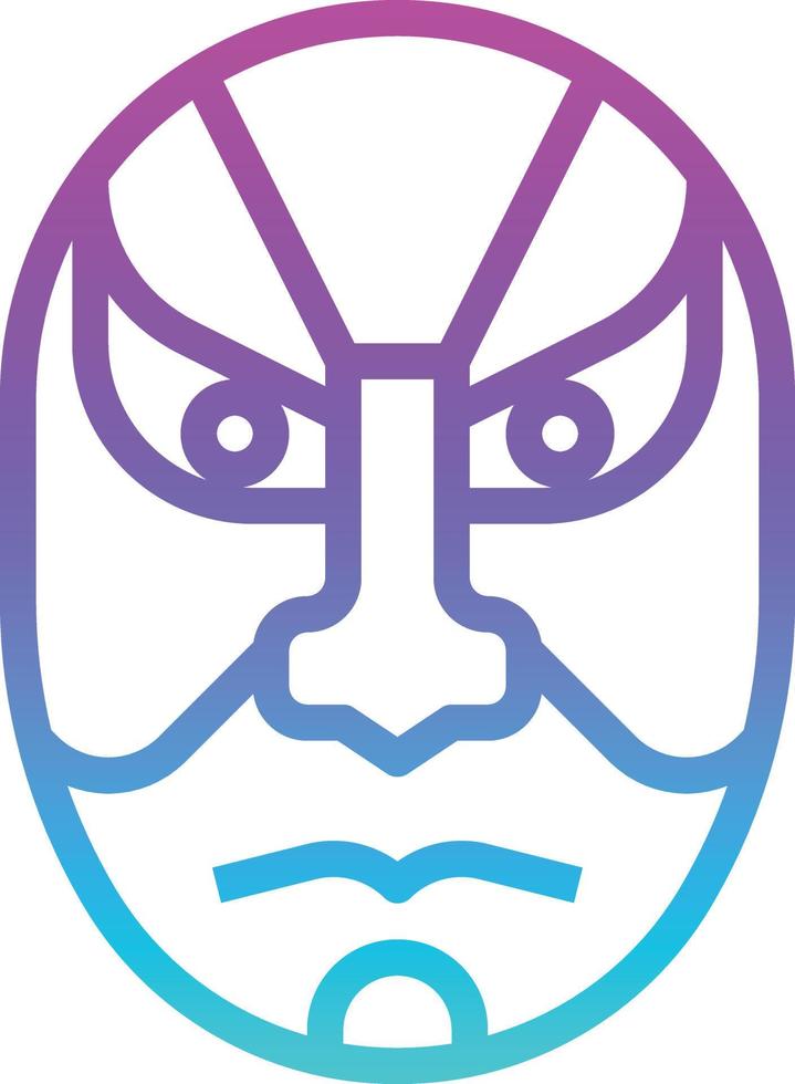 máscara kabuki actuando japón dramático - icono degradado vector