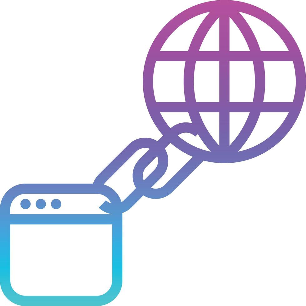 link inbound backlink website seo - gradient icon vector