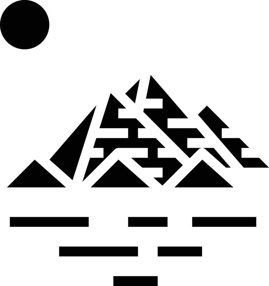 Pirámide de giza, egipto, hito, desierto, -, sólido, icono vector