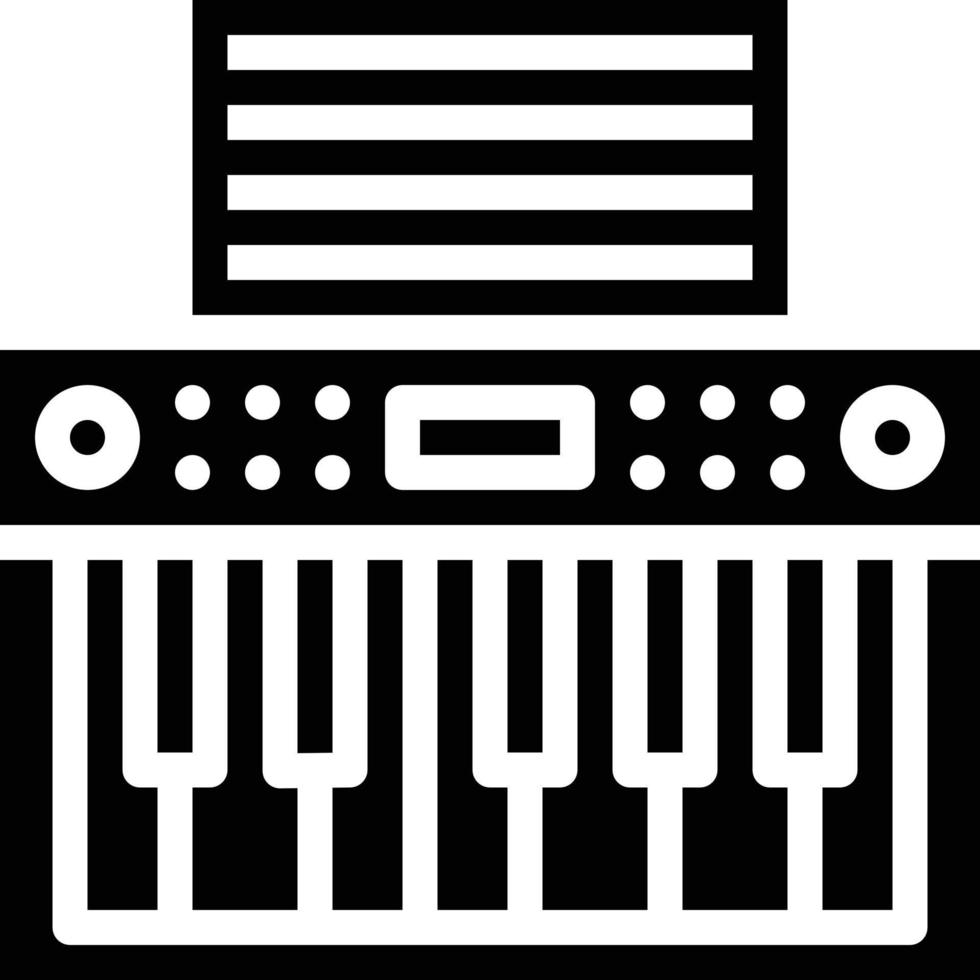 teclado musical música electone - icono sólido vector