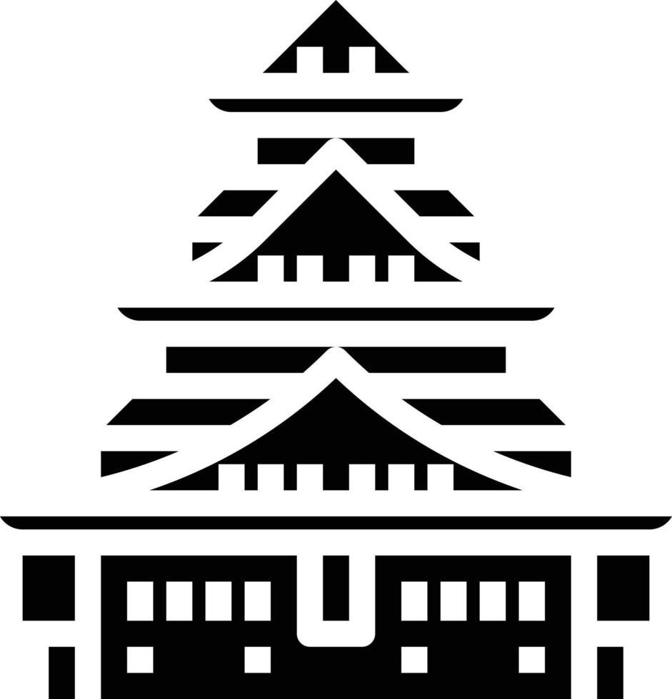 castillo osaka palacio real japón - icono sólido vector