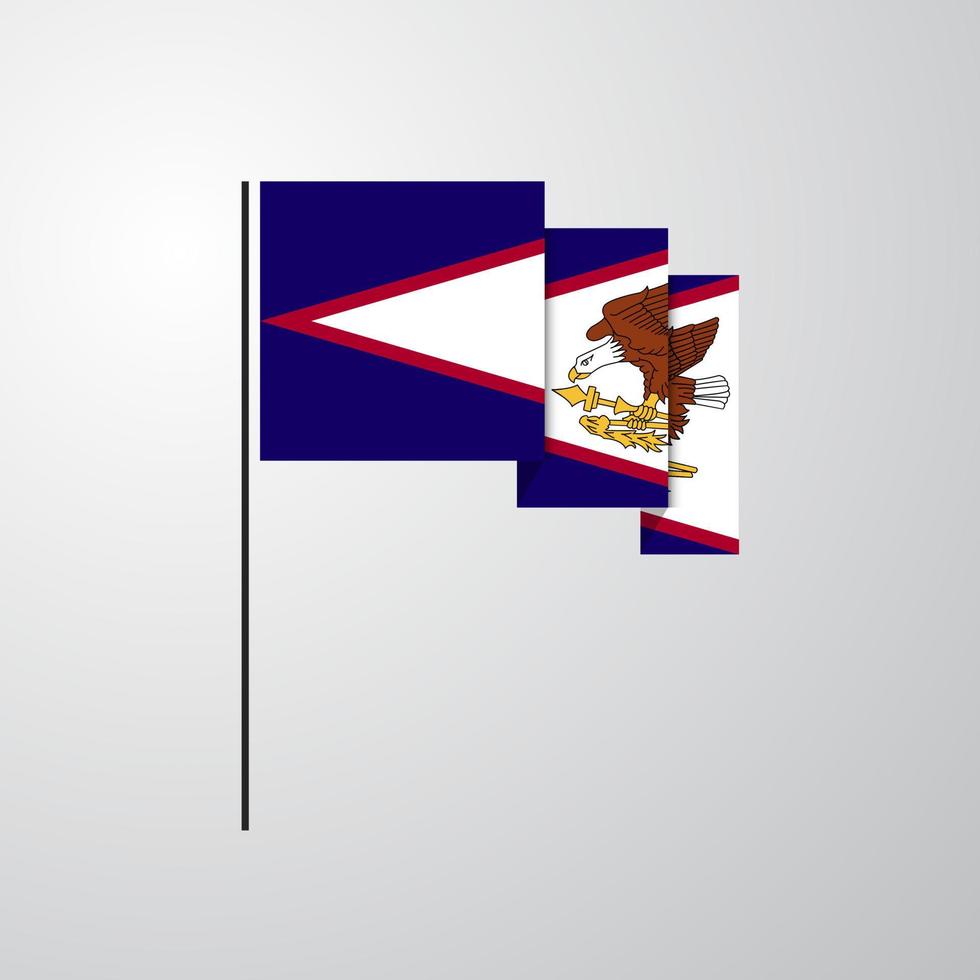 fondo creativo de la bandera que agita de samoa americana vector