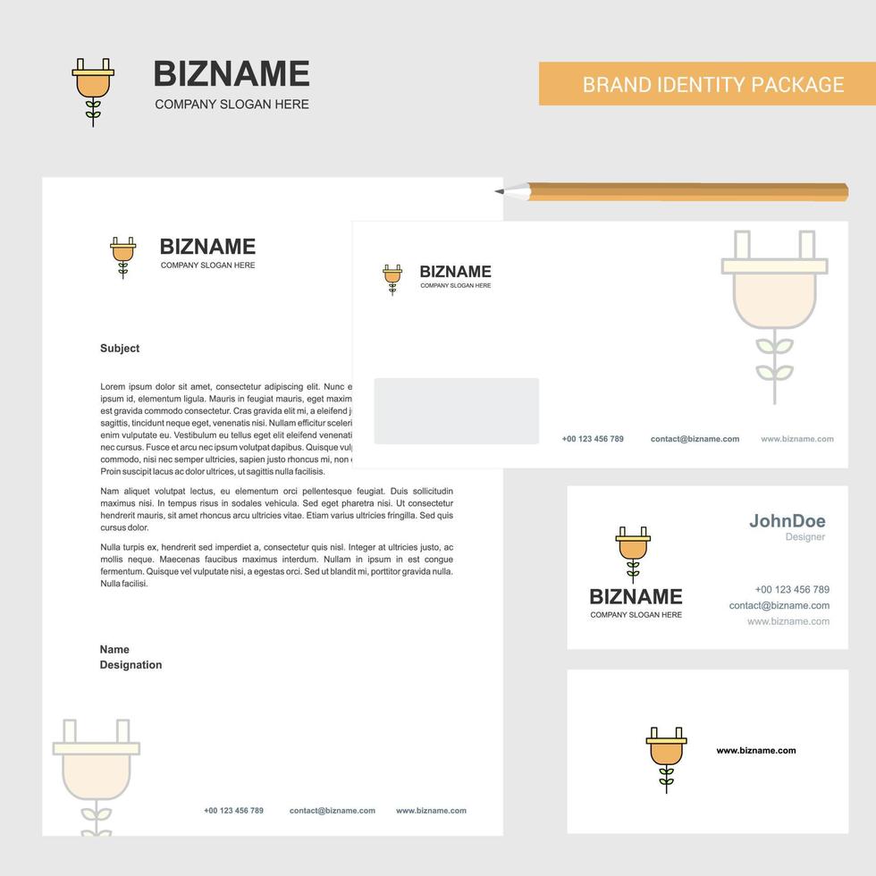 Plough Business Letterhead Envelope and visiting Card Design vector template