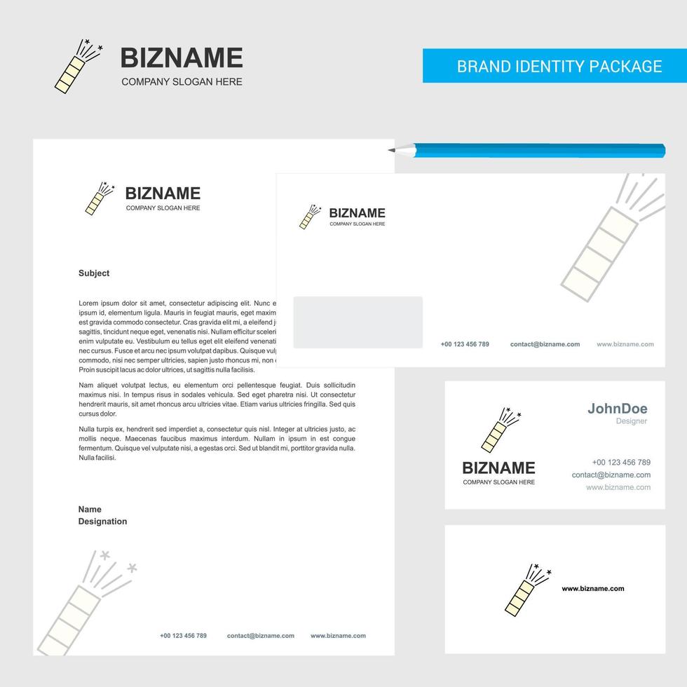 POP Business Letterhead Envelope and visiting Card Design vector template