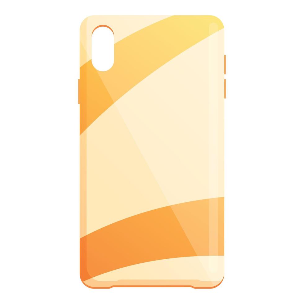Orange splash phone case icon cartoon vector. Smartphone cover vector