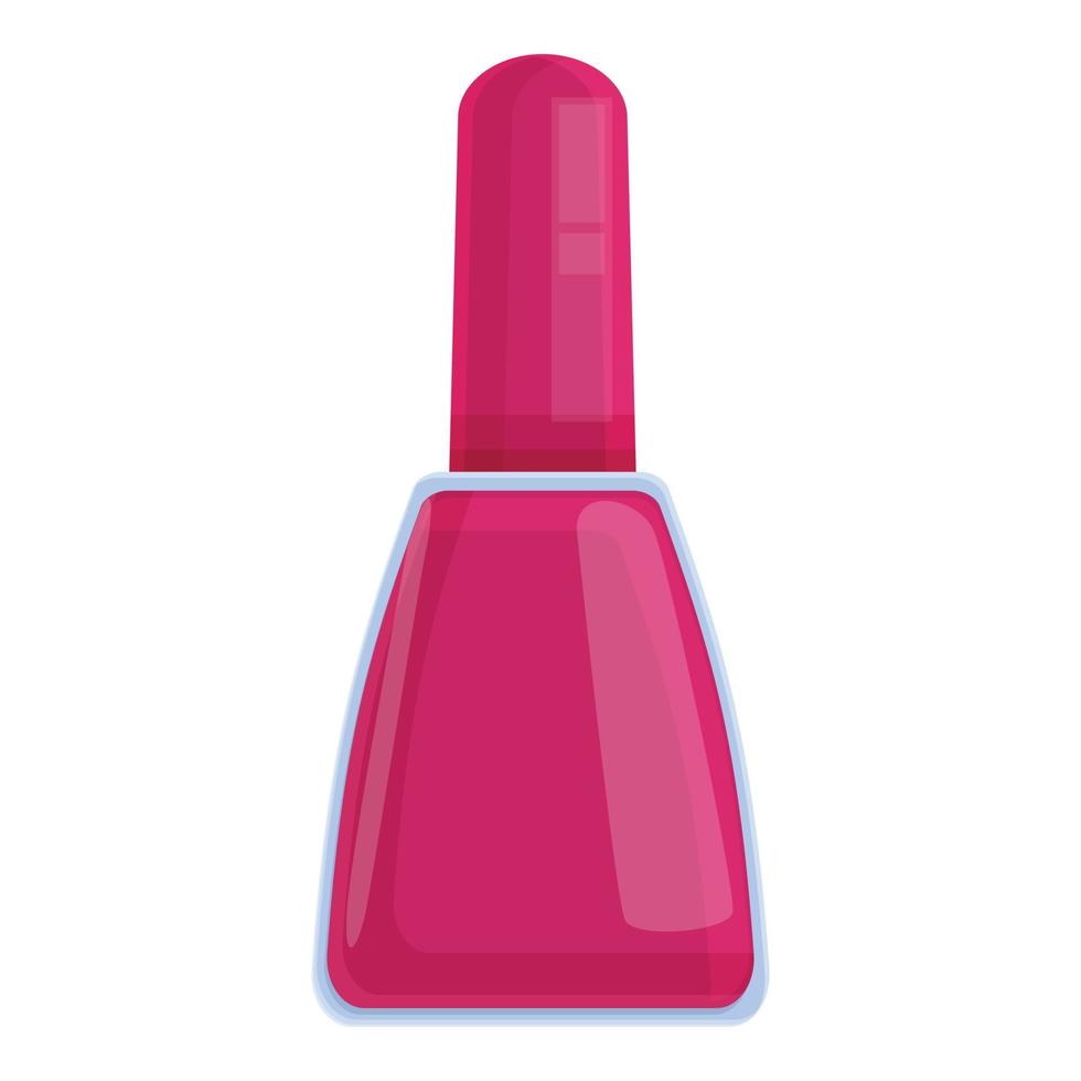 Nail polish red bottle icon, cartoon style vector