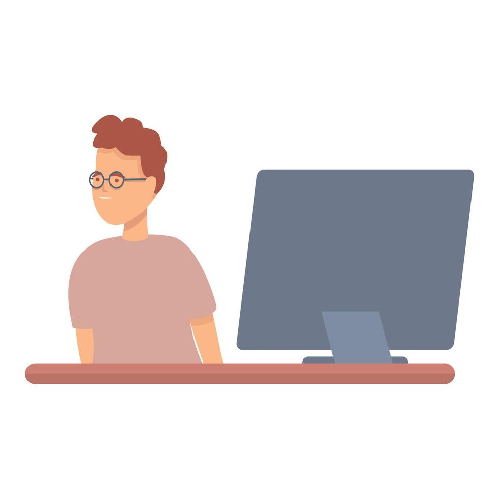 Digital classroom icon cartoon vector. Child learn vector