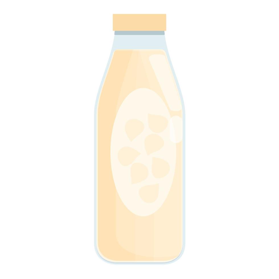 Nut milk bottle icon cartoon vector. Vegetable drink vector