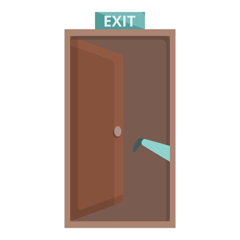 Exit door icon, cartoon style vector