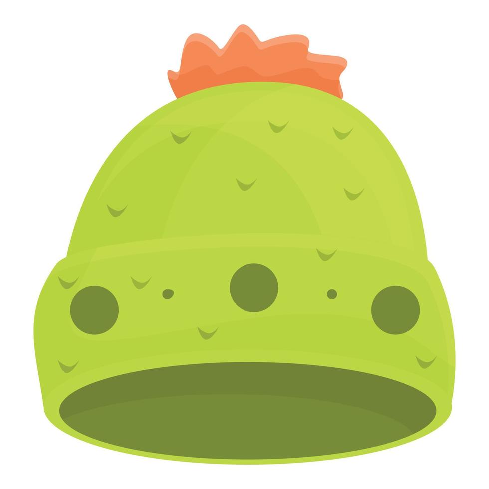 Knitting kid hat icon, cartoon style vector