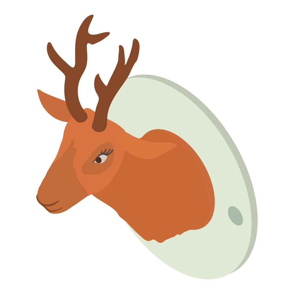 icono de cabeza de ciervo de caza, estilo isométrico vector