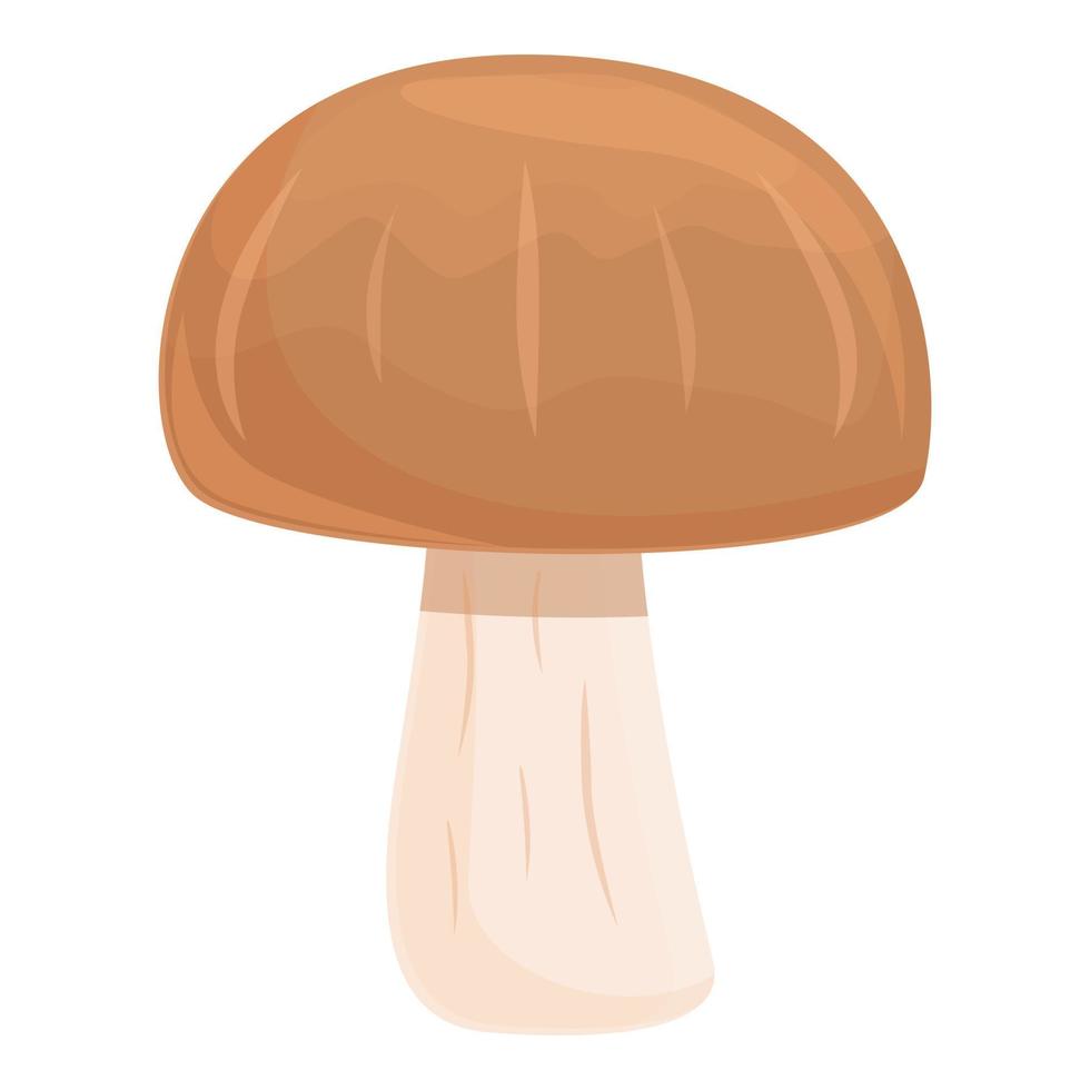 Brown mushroom icon cartoon vector. Shiitake food vector