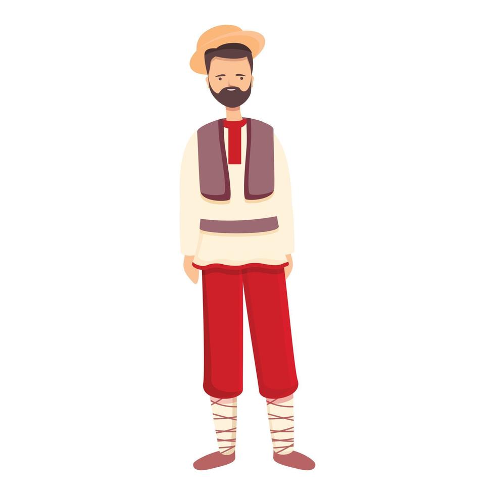 Romanian man in national clothes icon cartoon vector. Romania travel vector