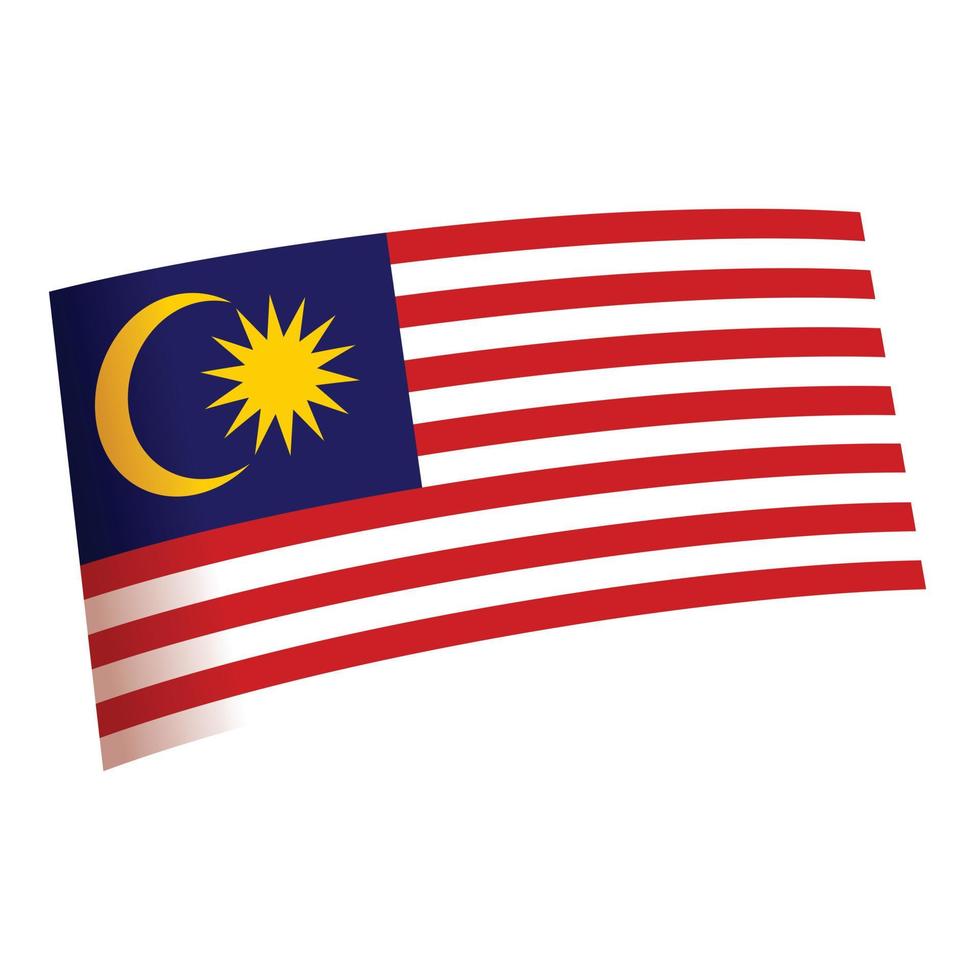 vector de dibujos animados de icono de bandera de malasia. día feliz