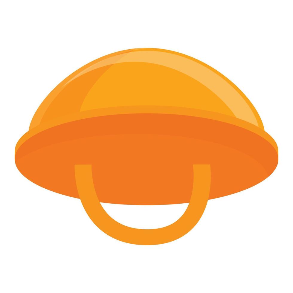 Sewing orange button icon, cartoon style vector