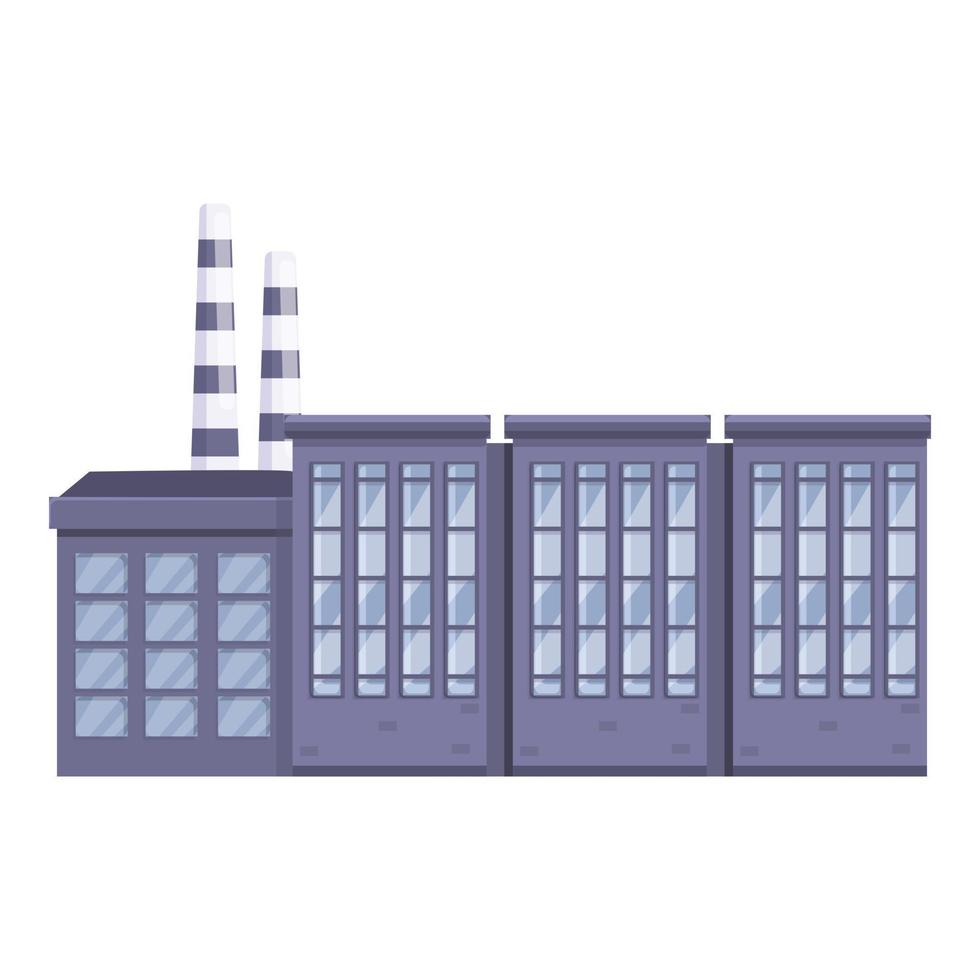 Thread production factory building icon, cartoon style vector