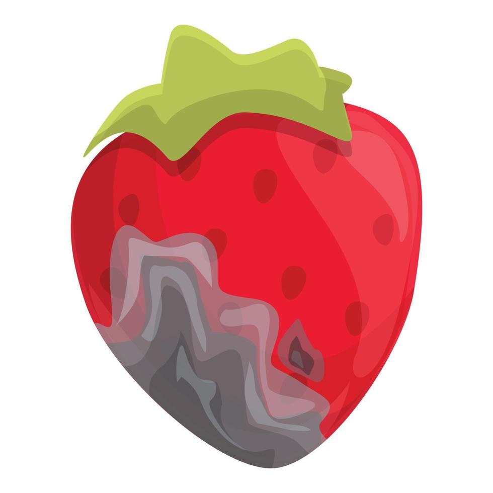 Contaminated strawberry icon cartoon vector. Food virus vector