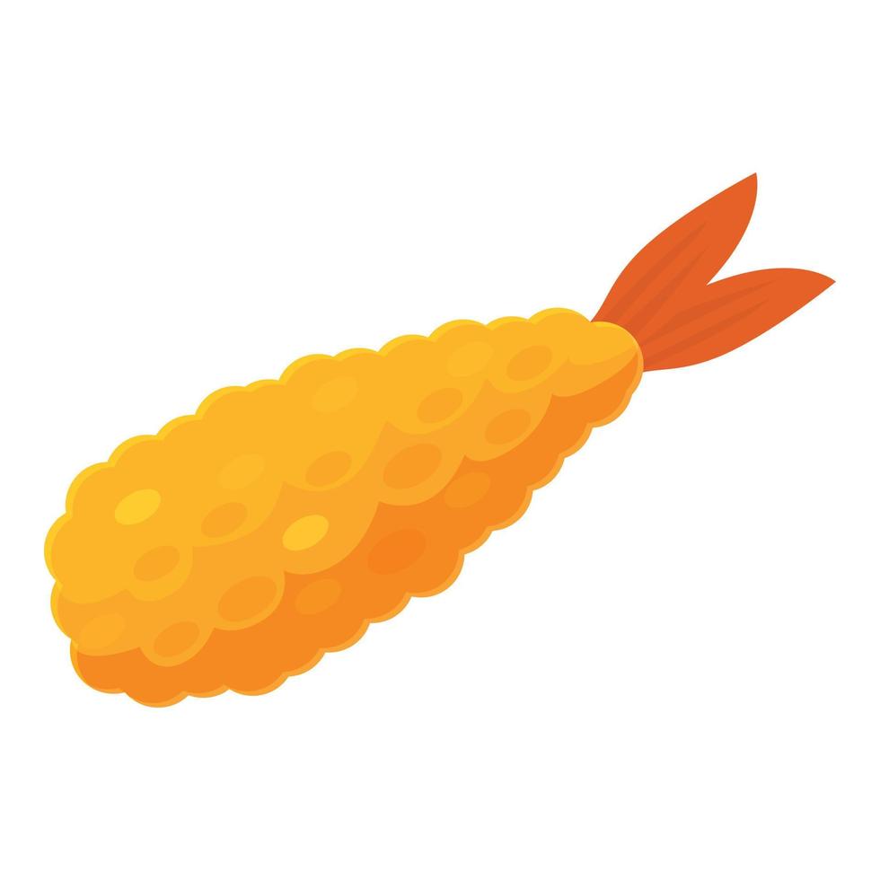 Prawn tempura icon cartoon vector. Fried shrimp vector