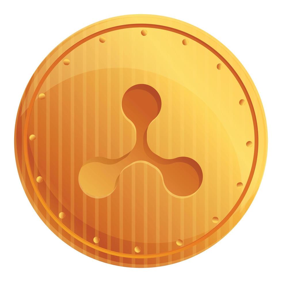 Ripple coin cryptocurrency icon, cartoon style vector