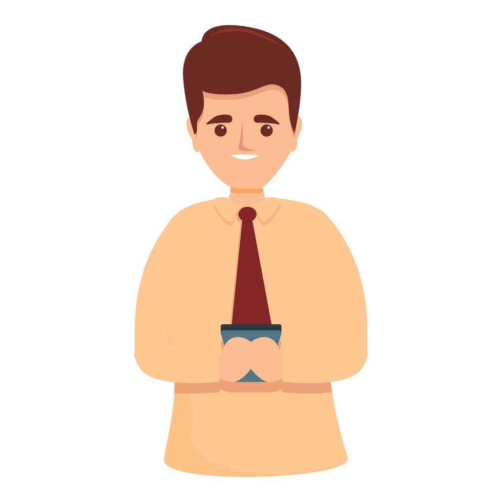 Manager messaging icon, cartoon style vector